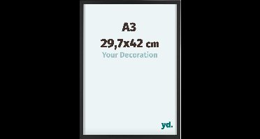 Your Decoration - Fotolijst A3 29,7x42 cm - Aluminium - Zwart - Virginia