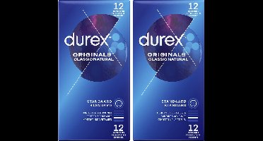 Durex Condooms Classic Natural - Comfort en Vertrouwen - Met Extra Glijmiddel - 12st x2