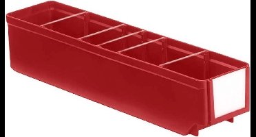 Stellingbak,magazijnbak, materiaalbak, onderdelenbak met de afmeting van 40 x 9,3 x 8,3 cm (LxBxH) verpakt per 10 stuks.