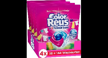 Color Reus Power Caps - Wascapsules - Gekleurde Was - Voordeelverpakking - 4 x 36 Wasbeurten