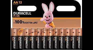 Duracell Alkaline Plus AA Batterijen - (12 batterijen in verpakking)