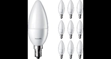 Voordeelpak 10x Philips Corepro LED Kaars E14 Mat 5W 470lm - 827 Zeer Warm Wit | Vervangt 40W