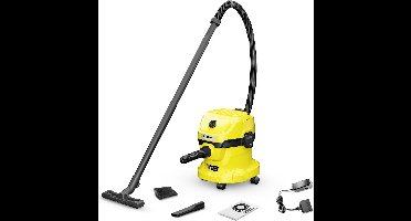 Kärcher WD 2-18 V Battery Set Nat-en Droogzuiger - Accu 18 V / 2,5 Ah en lader inbegrepen - 7 liter - Schuimfilter