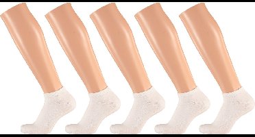 Apollo - Kinder Sneakersokken - Wit - 5-Pak - Maat 35/38 - Sneakersokken kinderen - Kindersokken