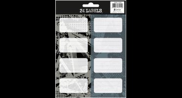 Get Done - Schooletiketten - Jongens - Grijs/blauw - 48 Stuks