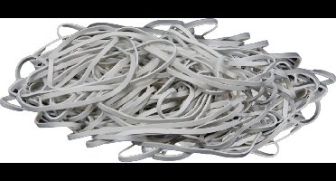 1 kg - Elastiek - wit - diameter 80mm - breedte 3mm - in zak - ca 850 stuks