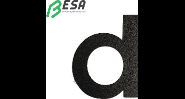 Huisnummer Fuji 50mm ZWART letter = d inclusief dubbelzijdige tape