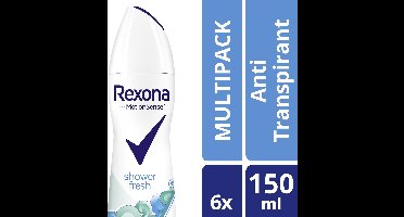 Rexona Woman Shower Fresh Anti-transpirant Deodorant Spray - 6 x 150 ml - Voordeelverpakking
