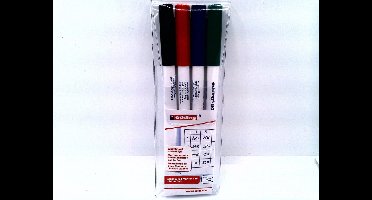 Edding 603 whiteboard marker fijn (1mm) - 4 stuks (zwart, rood, blauw en groen)