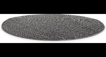 Set van 4 zwarte ronde placemats / onderlegger - 42cm