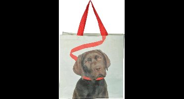 Boodschappentas bruine hond aan riem  | Esschert design