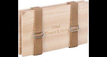 Esschert Design bloemen/bladeren/kruidenpers met banden - hout - 23 x 14 cm