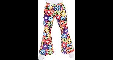 Magic Design Hippiebroek Flower Heren Polyester Multic. Maat S