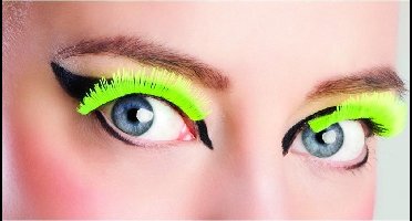 BOLAND BV - Korte fluo gele valse wimpers voor volwassenen - Schmink > Valse wimpers