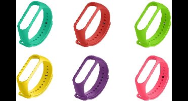 TECHPUNT Set van 6 vervangende bandjes voor Xiaomi Mi Band 5 Smartwatch