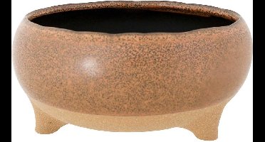 Cosy @ Home - Schaal/bloempot - op pootjes - aardewerk - Bruin - 20x20xH9,5cm