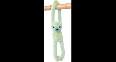 Hang Luiaard - Groen - 42 cm (van kop tot teen) totale lengte 58 cm - Knuffeldier
