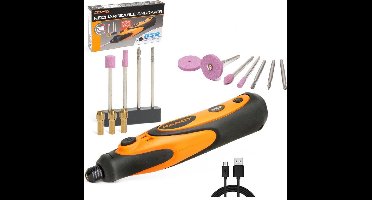 HANDY - Elektrische Graveerpen Draadloos / Graveergereedschapset - 11 Frezen - Ingebouwde Batterij - Graveerapparaat USB Oplaadbaar - met Graveeraccessoires voor Houtsnijwerk, Glas, Hout, Metaal, Steen, Kunststof, Keramiek, Sieraden Nagels