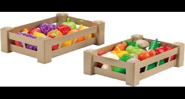 Kratje met Kunststof Fruit en Groenten Assorti