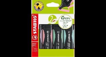STABILO GREEN BOSS Pastel - Markeerstift - Gemaakt van 83% Gerecycled Plastic - Etui Met 4 Kleuren