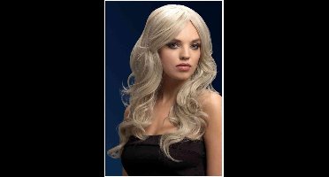 Beach Waves pruik witblond, zijscheiding - Carnaval Kostuum Pruik