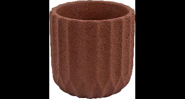 Present Time Bloempot Stripes 13 Cm Beton Bruin