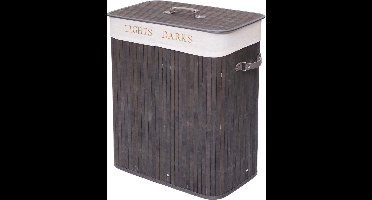 Wasmand 100 liter - bamboe - donkergrijs