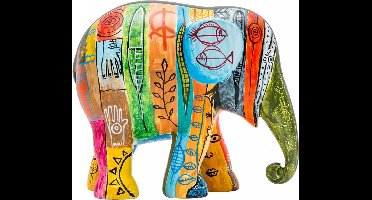 Elephant parade Psycho Elephant Antropofágico Tropical 30 cm Handgemaakt Olifantenstandbeeld