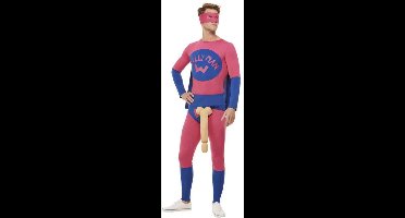 Smiffys Kostuum -M- Willyman Superhero Roze/Blauw
