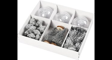 Creativ Company cadeauverpakking kerst zilver decoratie set.