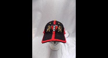 Ballcap Amsterdam zwart/rood met deel wapen one size