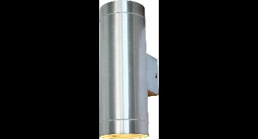 FlinQ Outdoor Wandlamp Chrome - Buitenlamp - Boven en Onder Licht - Aluminium - NOX II