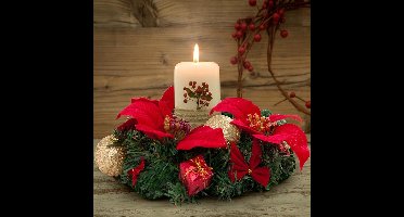 Deuba Deurkrans Kerst - Herbruikbaar Ø22cm - Rood