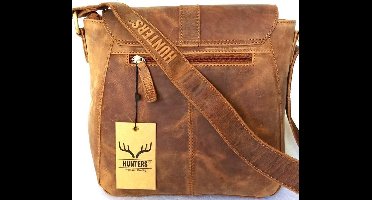 Hunters leren crossbody tas bruin