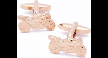 Manchetknopen - Motorfiets Racemotor Rose Goud