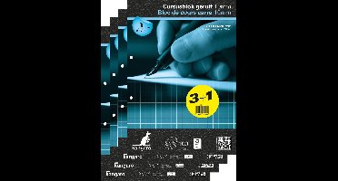 Kangaro cursusblok - A4 - ruit - 10x10mm - 90 grams - 2-gaats - K-5404-4