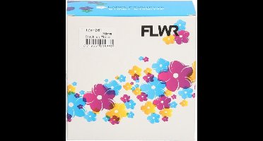 FLWR - Printetiket / TZe-261 / Zwart op Wit - Geschikt voor Brother