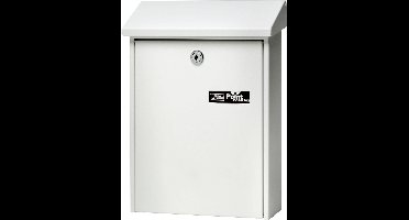 Burg Wächter DAILY 5861 W Brievenbus Plaatstaal Wit Sleutelslot