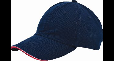Duo colour sandwich cap met gespsluiting - donkerblauw / rood - baseball cap