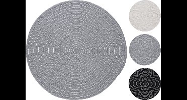 Placemat kerst - 38 cm - Onderlegger - Tafeldekking - Met zilver accent zwart