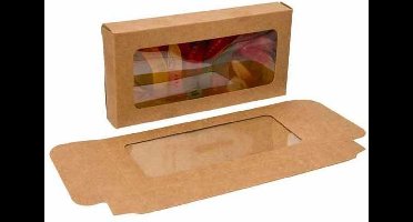 Kraftdoosjes met Venster 7x2,1x13,8cm (25 stuks)