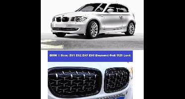 Sport Grill Diamond Nieren Passend Voor Bmw 1 Serie E81 E82 E87 E88 Glans Zwart Chrome M3 Look G20 Look Exclusieve look 116 118 120 123 130 135 M1