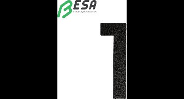 Huisnummer Fuji 50mm ZWART nummer = 1 inclusief dubbelzijdige tape