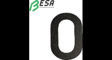 Huisnummer Fuji 80mm ZWART nummer = 0 inclusief dubbelzijdige tape