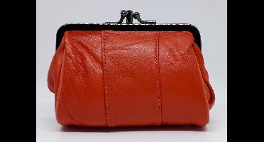 Oma beurs portemonnee met knip, oranje