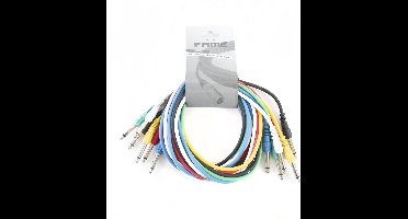 MUSIC STORE Patchkabel, 1,5 m, mono, recht 6er-pakket, kleuren - Mono Patchkabel