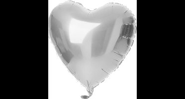 Folat - Folieballon hart zilver (45cm)