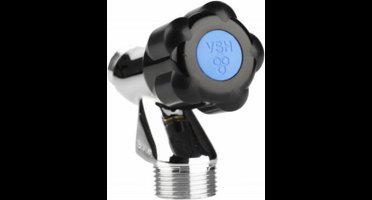Vsh premium slangwartelkr.1/2 zwarte knop beluchter chroom