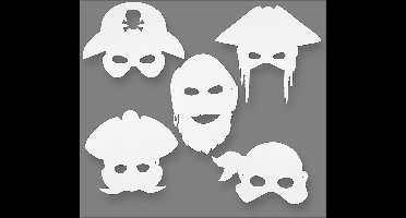 Creotime Piratenmaskers H: 16-26 Cm B: 17,5-26,5 Cm 16 Stuks
