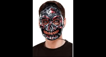 Smiffys - Skeleton Light Up Masker - Zwart